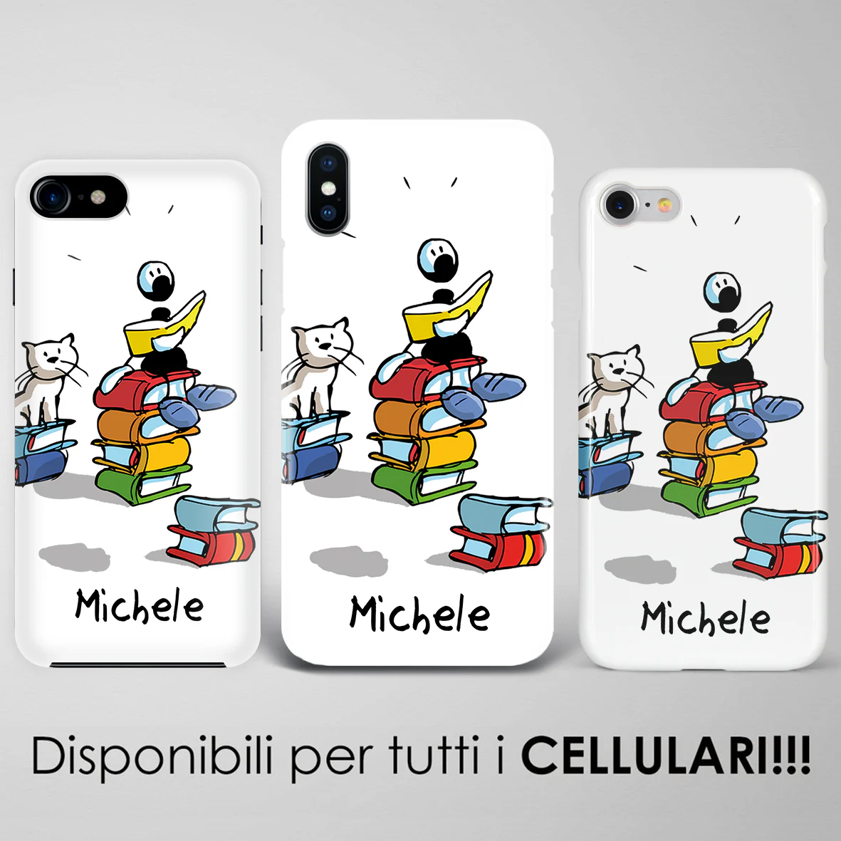 Cover artistica per Smartphone Personalizzata Libri (Maschio) - immagine 4