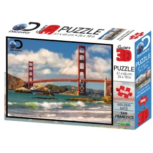 Puzzl Prime 3D 500 pezzi - Golden Gate, San Francisco - Puzzle lenticolare