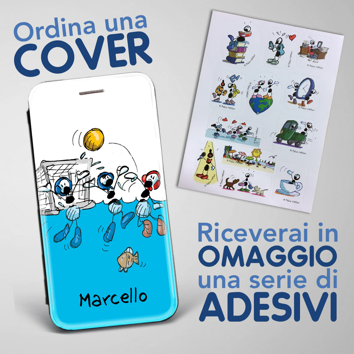 Cover artistica per Smartphone Personalizzata soggetto "Pallanuoto" modello con apertura "a Libro" - immagine 8