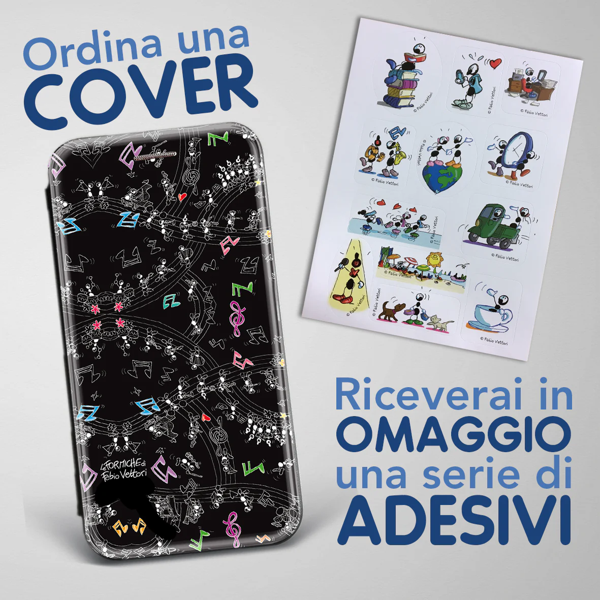 Cover artistica per Smartphone soggetto "Rigo musicale nero" modello con apertura "a Libro" - immagine 4