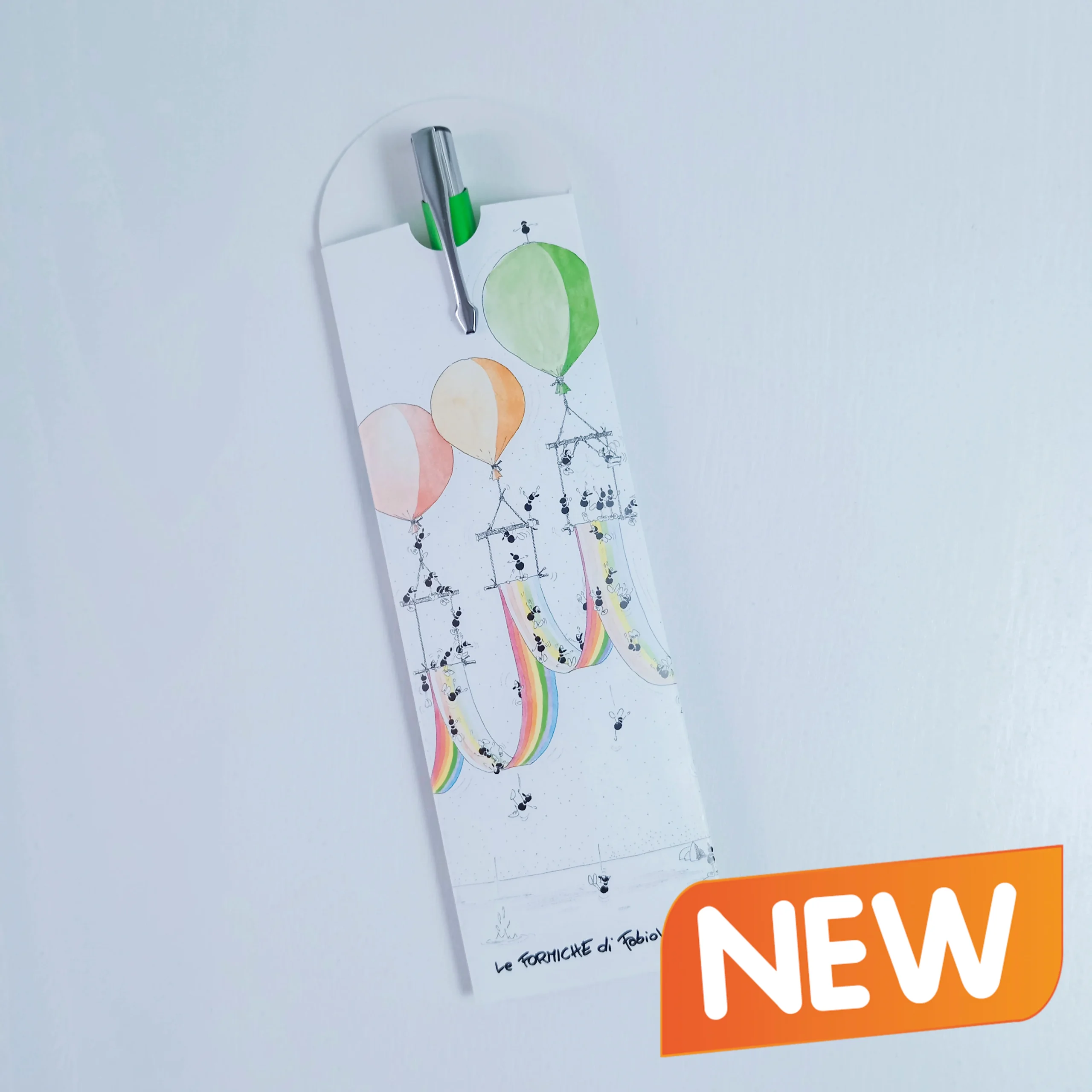 Penna a Sfera con Biglietto Dedica soggetto "Arcobaleno" - immagine 2