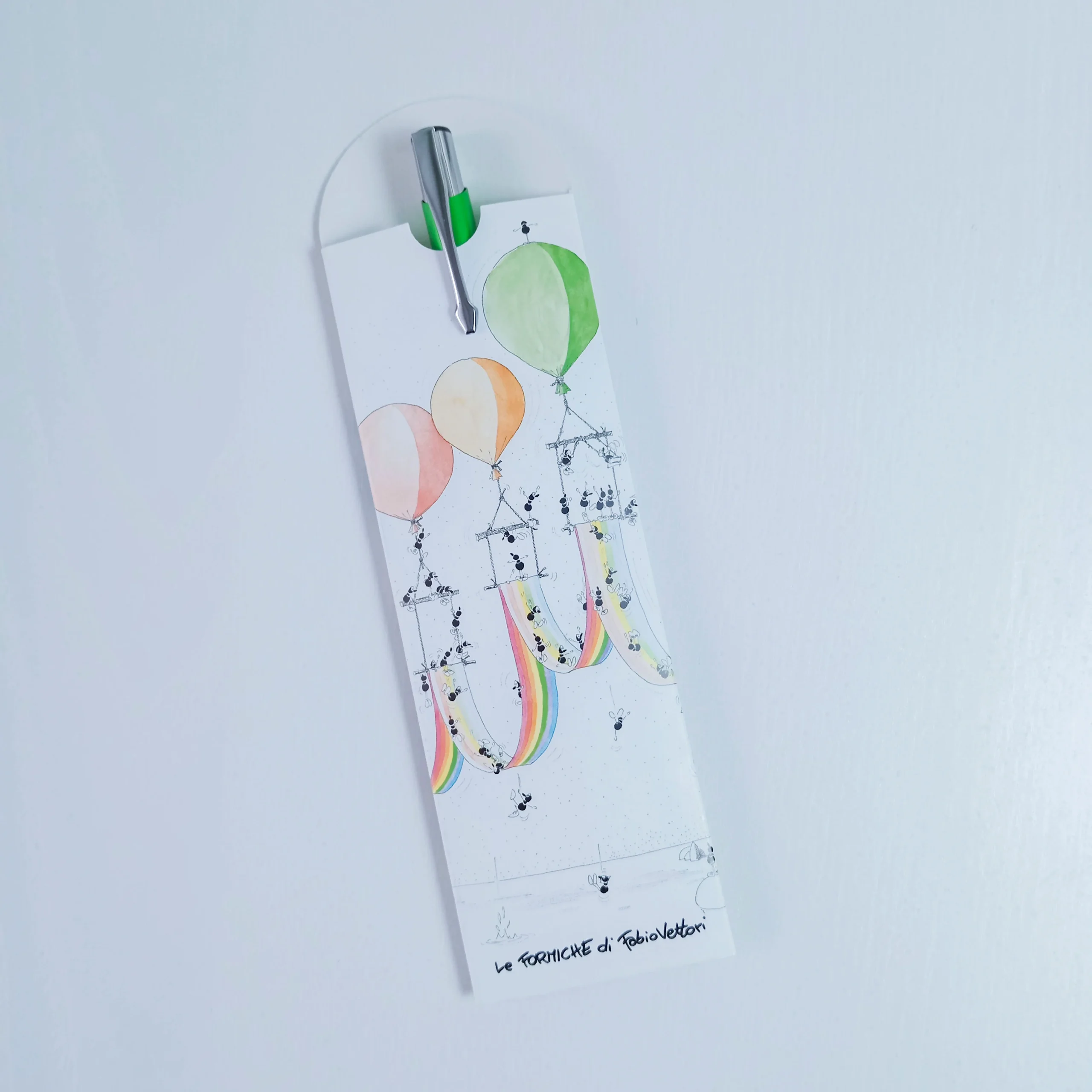 Penna a Sfera con Biglietto Dedica soggetto "Arcobaleno" - immagine 3