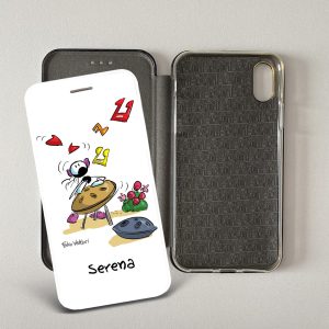 Cover artistica per Smartphone Personalizzata soggetto "Handpan (femmina)" modello con apertura "a Libro"