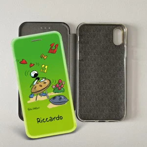 Cover artistica per Smartphone Personalizzata soggetto "Handpan (maschio)" modello con apertura "a Libro"