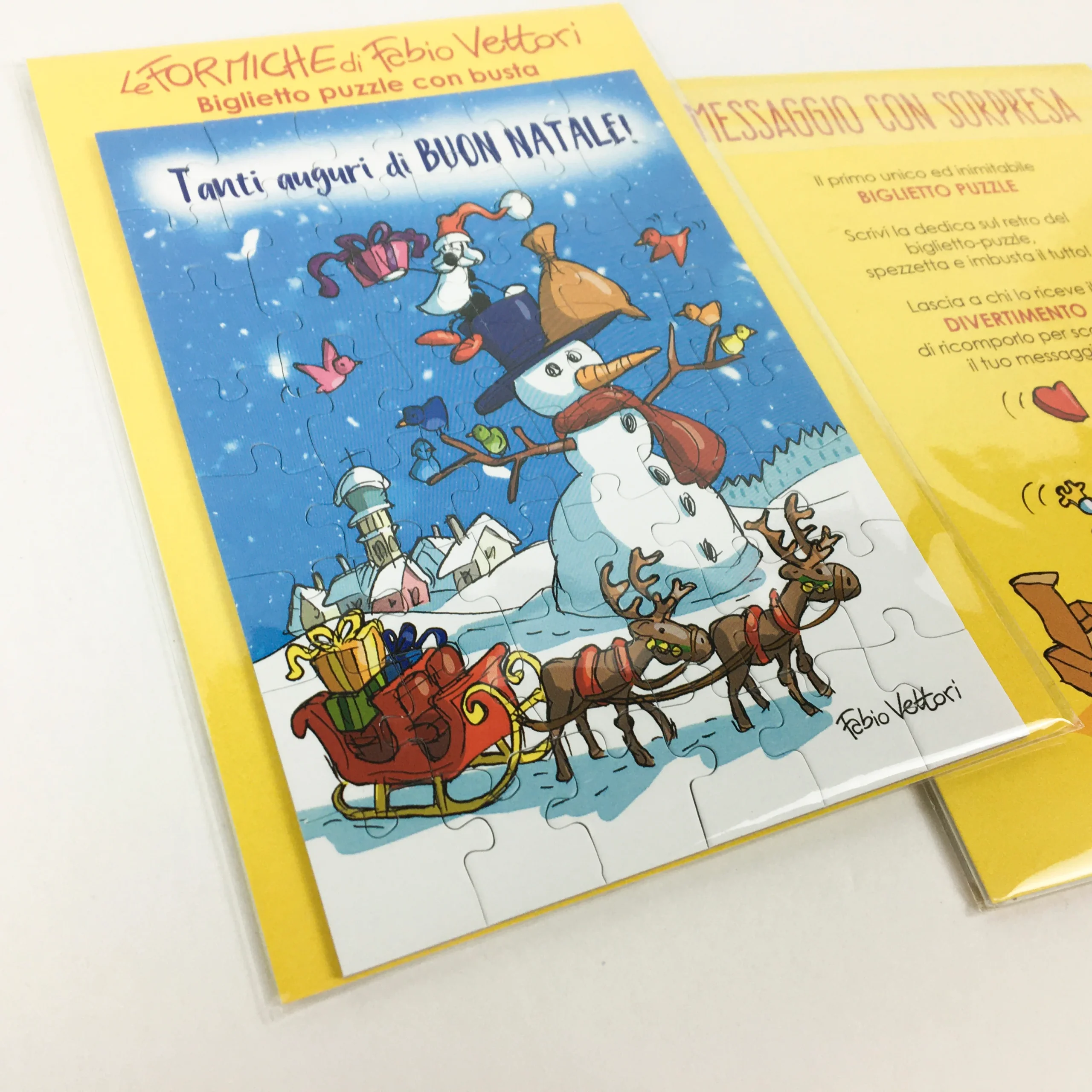 Biglietto Puzzle Pupazzo di Neve NT20 - immagine 3