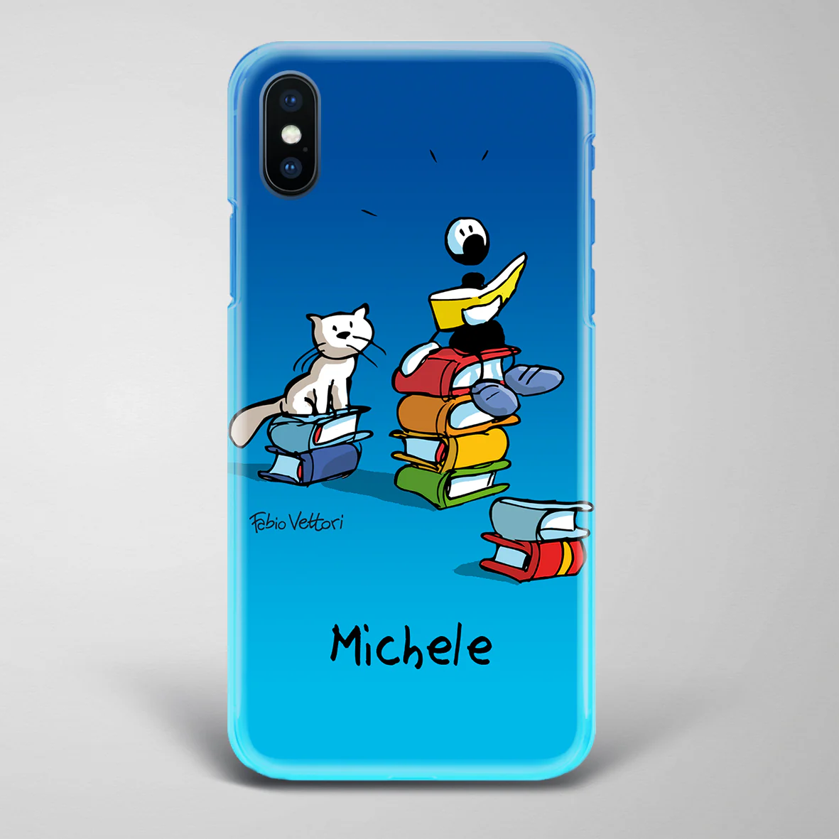 Cover artistica per Smartphone Personalizzata Libri (Maschio)