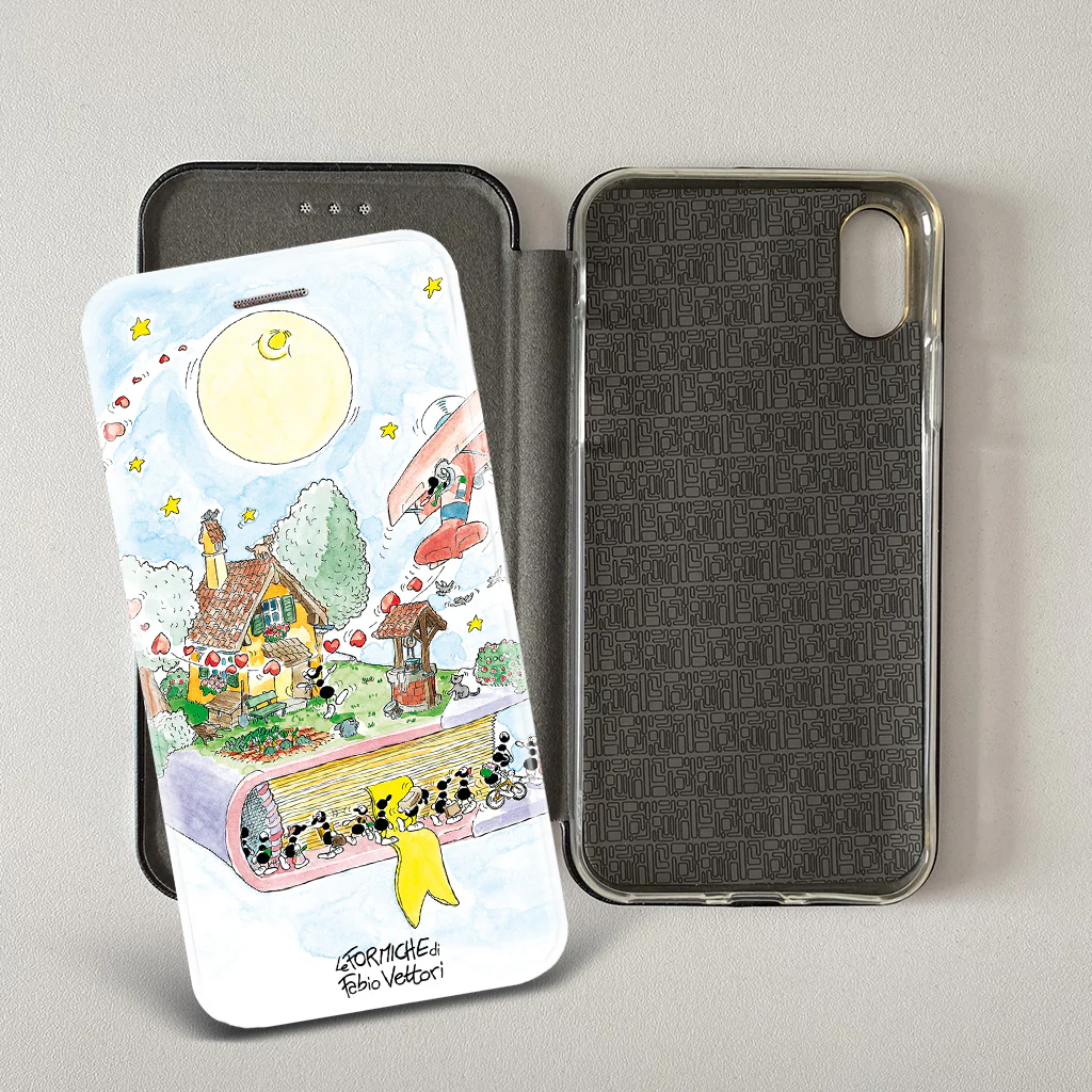 Cover artistica per Smartphone soggetto "Libro" modello con apertura "a Libro"