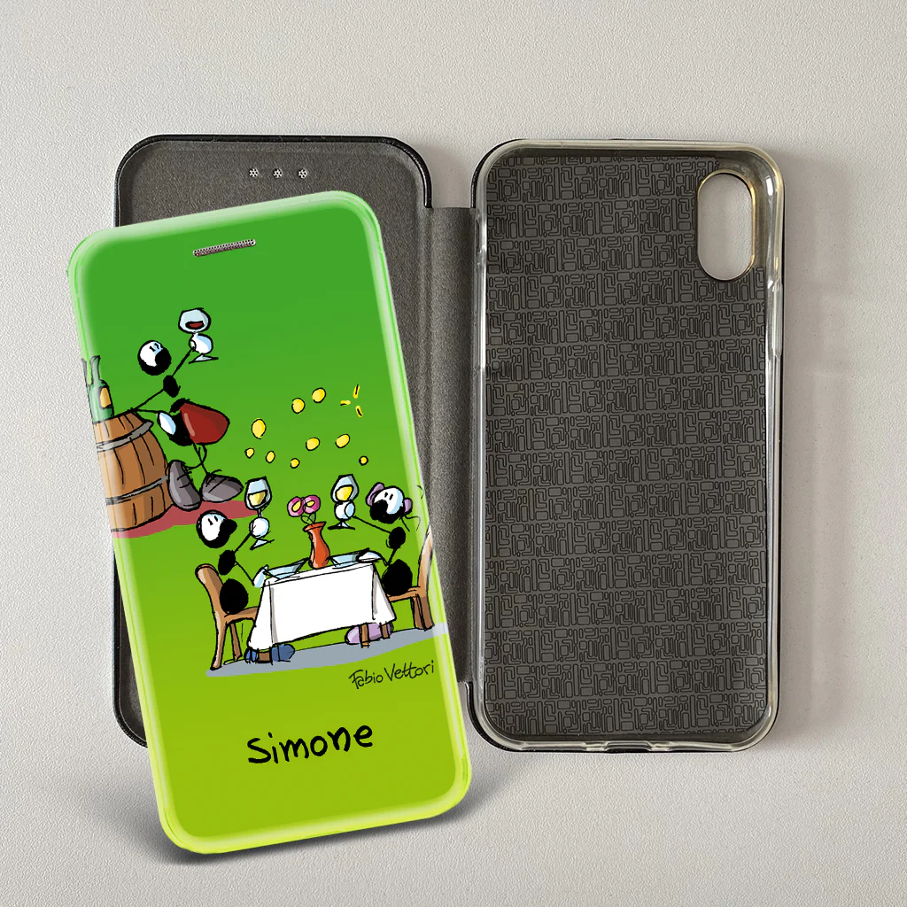 Cover artistica per Smartphone Personalizzata soggetto "Sommelier" modello con apertura "a Libro" - immagine 5