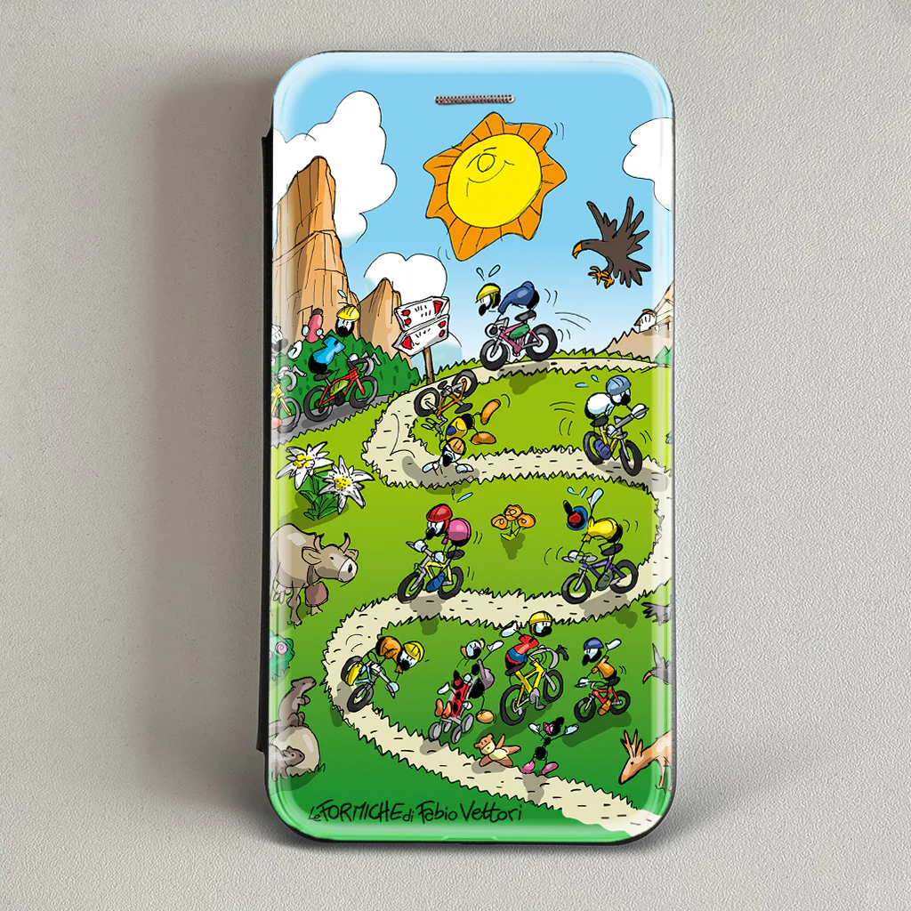 Cover artistica per Smartphone soggetto "Mountain Bike" modello con apertura "a Libro" - immagine 3