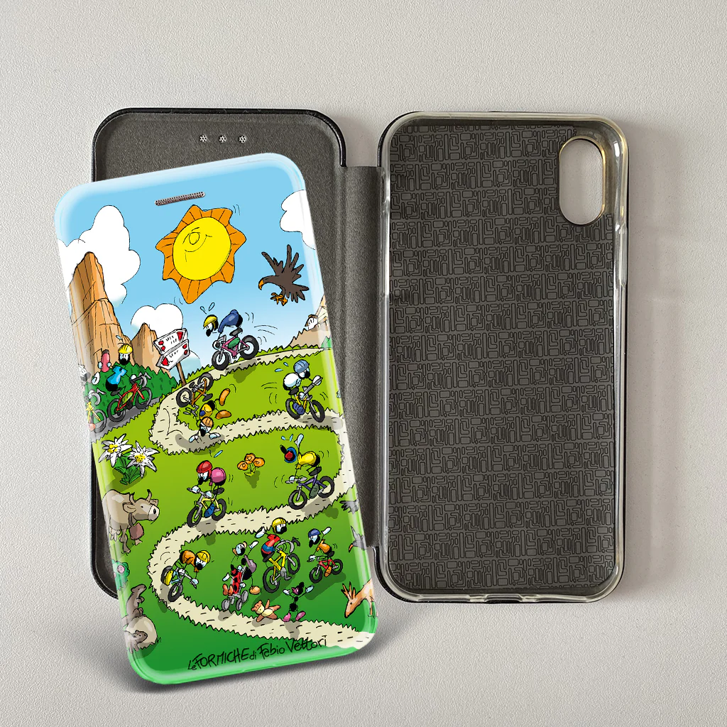 Cover artistica per Smartphone soggetto "Mountain Bike" modello con apertura "a Libro" - immagine 2