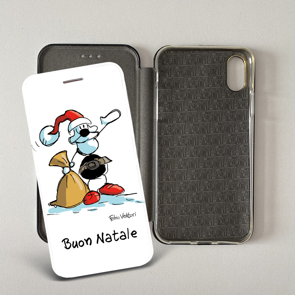 Cover artistica per Smartphone Personalizzata soggetto "Buon Natale" modello con apertura "a Libro" - immagine 8