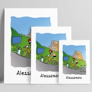 Stampa su poster personalizzata soggetto "Ciclista"