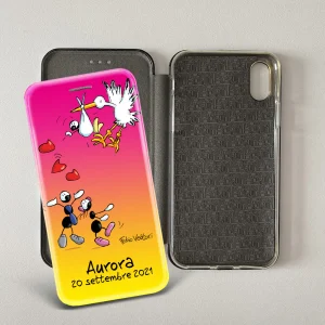 Cover artistica per Smartphone Personalizzata soggetto "Nascita" modello con apertura "a Libro"