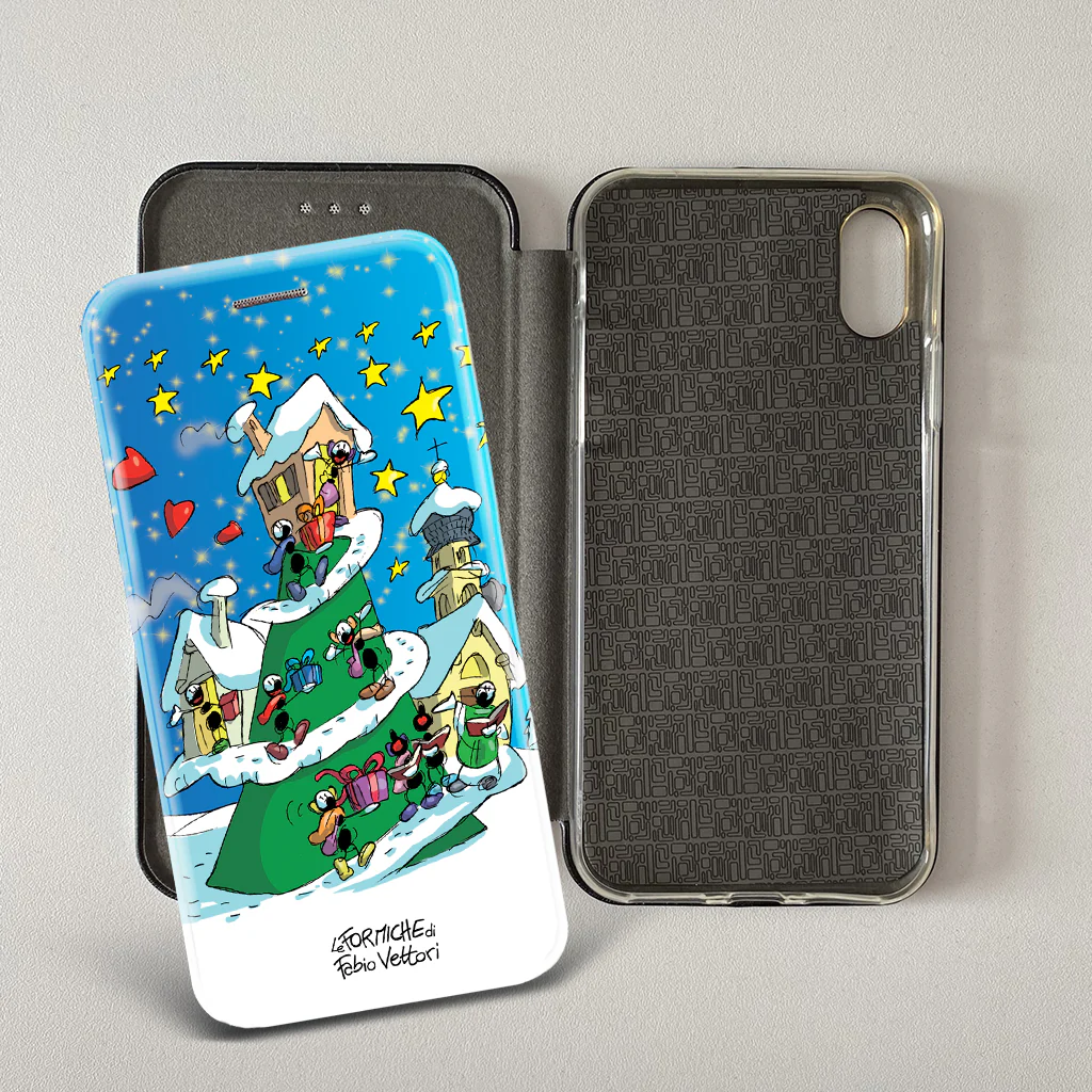Cover artistica per Smartphone soggetto "Natale" modello con apertura "a Libro" - immagine 2