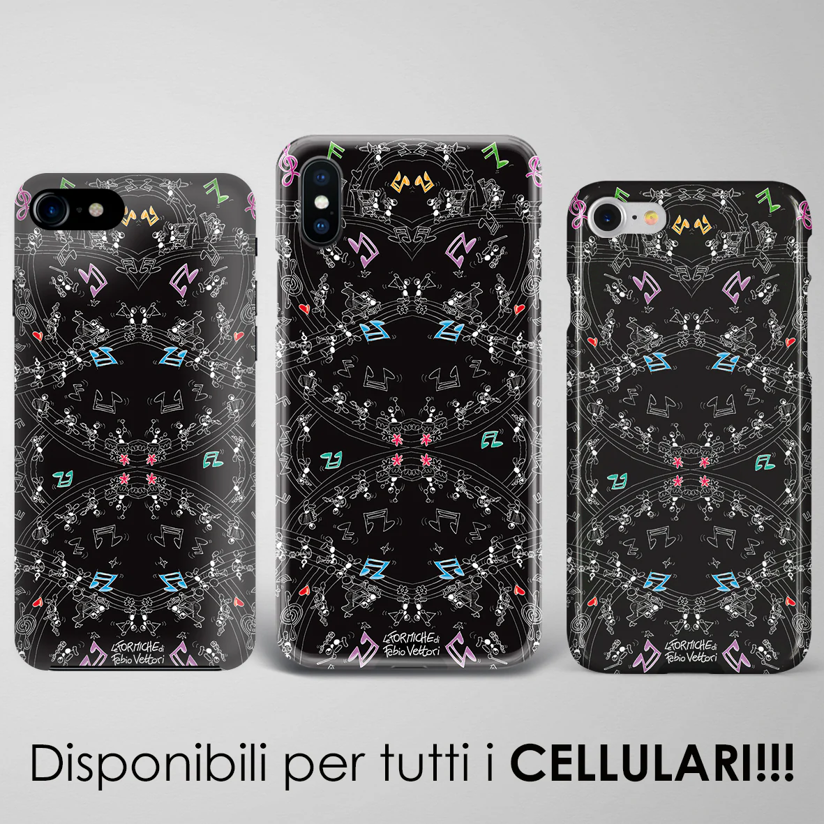 Cover artistica per Smartphone soggetto "Rigo Musicale Nero" - immagine 3