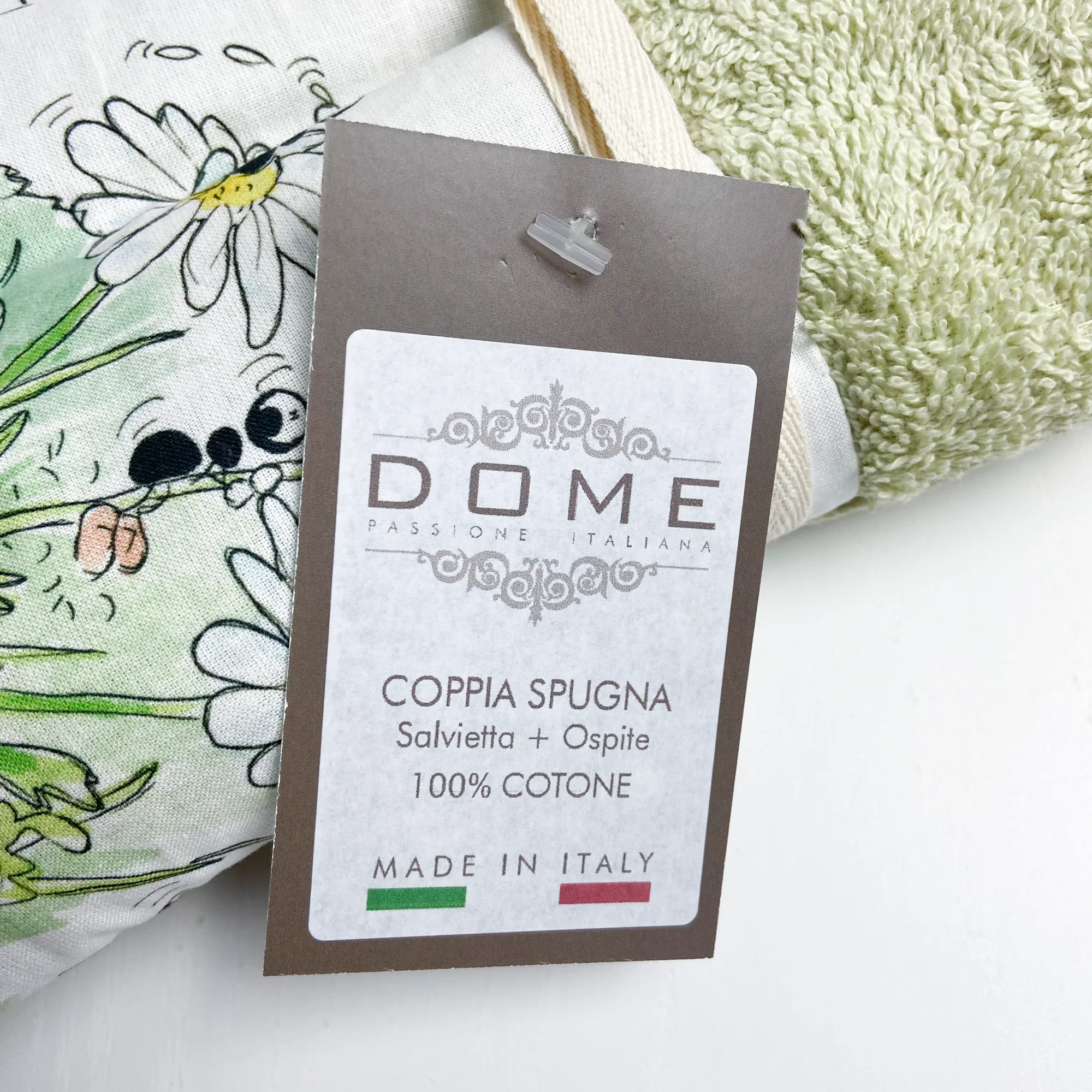 Asciugamani COPPIA SPUGNA SALVIETTA + OSPITE in cotone Soggetto "Ninfea" - immagine 5