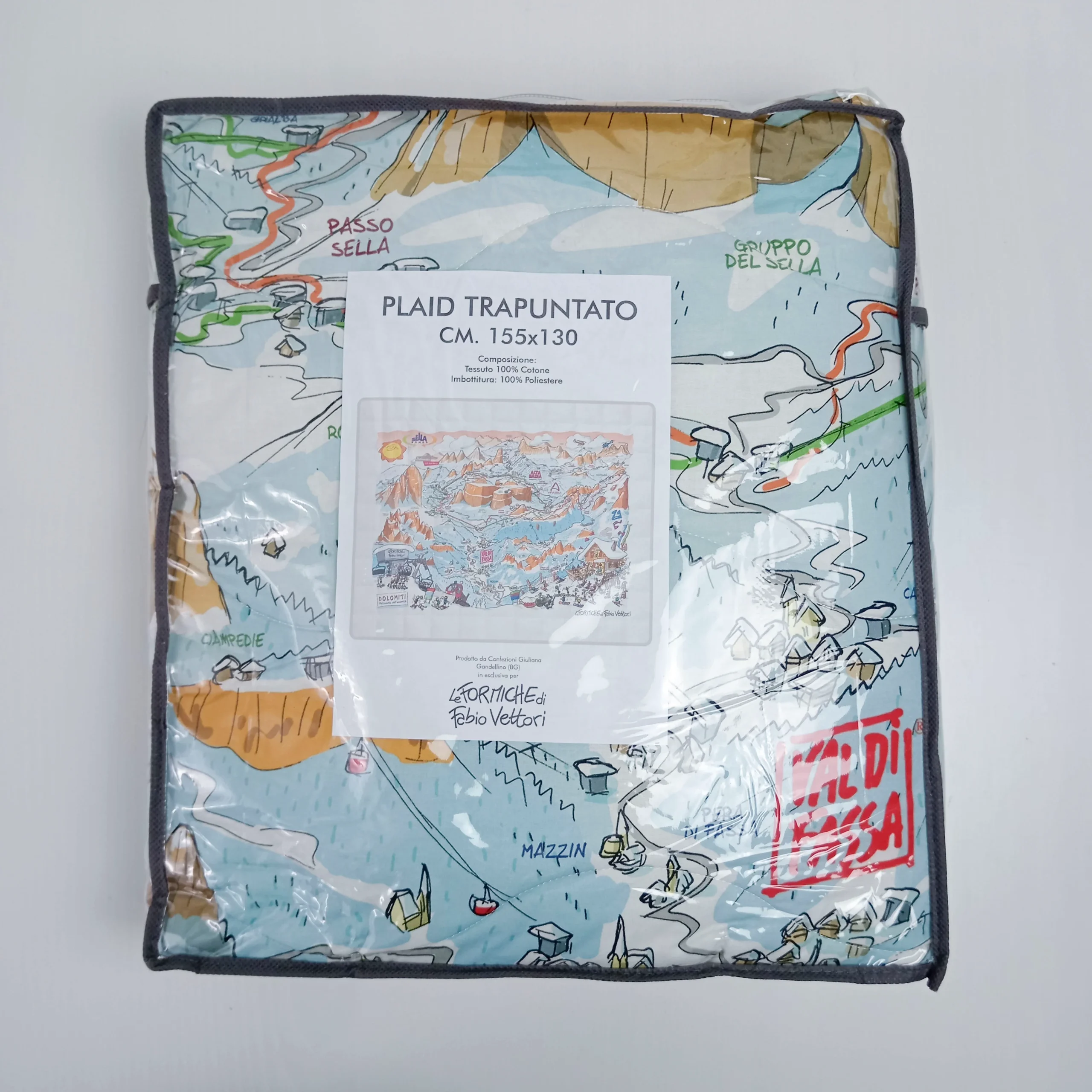 Plaid trapuntato imbottito soggetto "Sellaronda" - immagine 6