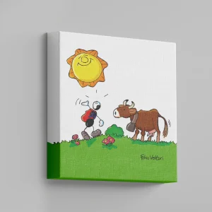 Tela "Mucca" 20x20 cm