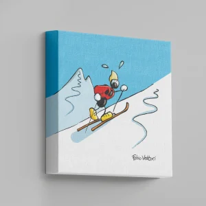 Tela "Sci Alpinismo" 20x20 cm